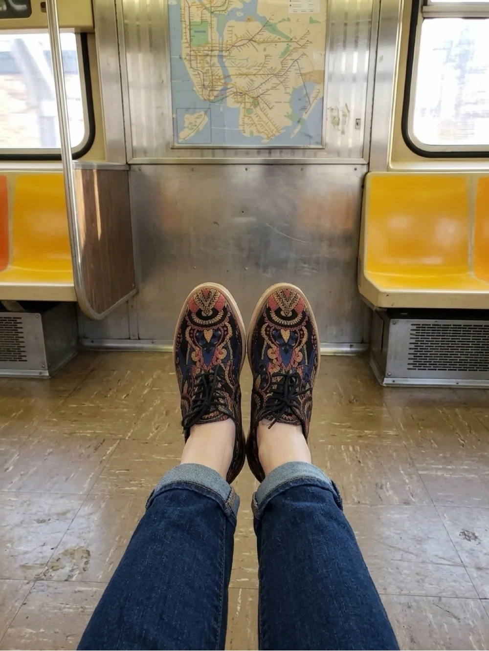 Dries Van Notten jacquard printed oxfords platforms 7.5/37.5 made in Italy